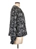 Evereve 100% Polyester Animal Print Black Long Sleeve Blouse Size L - photo 4