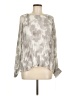 Calvin Klein 100% Polyester Silver Long Sleeve Blouse Size M - photo 1