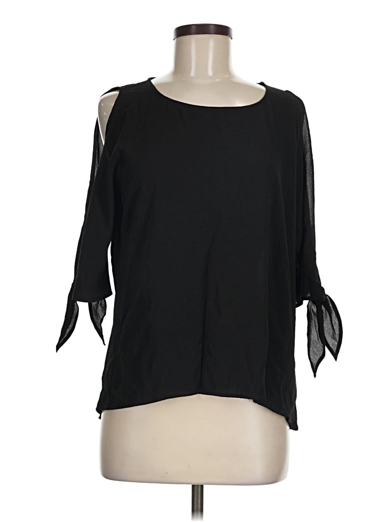 Pre-owned Lily White 3/4 Sleeve Blouse In Black