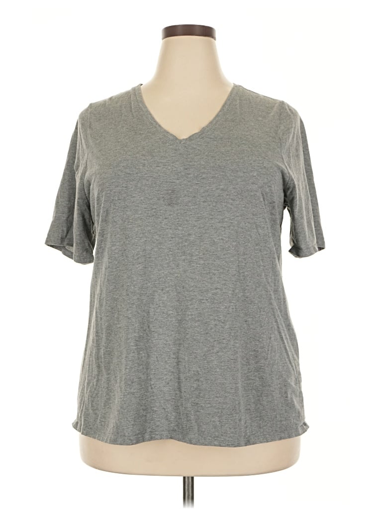 Pre-owned Lane Bryant Short Sleeve T-shirt In Gray