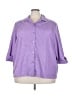 Blair Polka Dots Purple 3/4 Sleeve Button-Down Shirt Size 3X (estimated) - photo 1