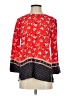 Unbranded 100% Rayon Red 3/4 Sleeve Blouse Size S - photo 1