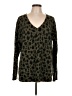Lord & Taylor Animal Print Green Pullover Sweater Size L (estimated) - photo 1