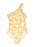 Kona Sol Floral Yellow One Piece Swimsuit Size M - photo 1