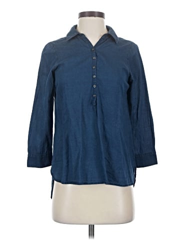 Lands' End Canvas 3/4 Sleeve Button-Down Shirt (view 1)
