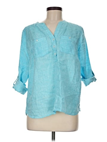 Talbots 3/4 Sleeve Button-Down Shirt (view 1)