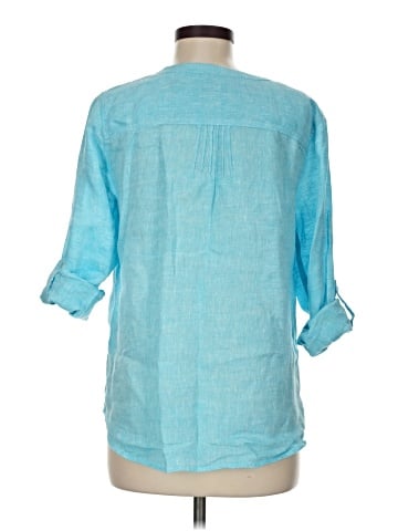 Talbots 3/4 Sleeve Button-Down Shirt (view 2)
