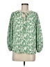 Current Air 100% Polyester Green 3/4 Sleeve Blouse Size M - photo 1