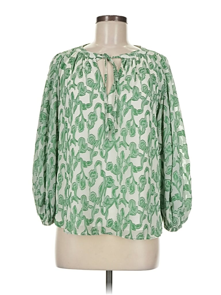 Pre-owned Current Air 3/4 Sleeve Blouse In Green
