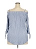 Iz Byer 100% Rayon Blue 3/4 Sleeve Blouse Size XXL - photo 2