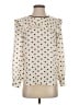 J.Crew Polka Dots Ivory Long Sleeve Silk Top Size 2 - photo 1