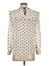 J.Crew Polka Dots Ivory Long Sleeve Silk Top Size 2 - photo 2