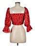 Unbranded 100% Polyester Red 3/4 Sleeve Blouse Size M - photo 2
