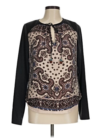 Hale Bob Long Sleeve Silk Top (view 1)