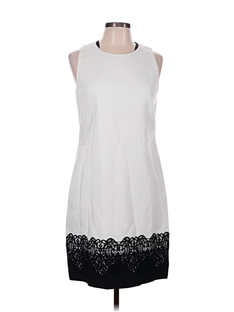 Elie Tahari Cocktail Dress - Shift: White Dresses - Used - Size 10