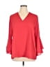 Alfani 100% Polyester Red 3/4 Sleeve Blouse Size 16 - photo 1