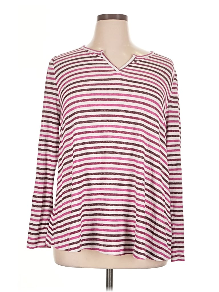 Pre-owned Lane Bryant Long Sleeve T-shirt In Pink