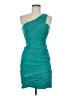 BCBGMAXAZRIA 100% Polyester Solid Teal Cocktail Dress Size 6 - photo 1