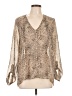 Pins and Needles Animal Print Tan Long Sleeve Blouse Size L - photo 1