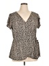 AUW Brown Short Sleeve Blouse Size 2X (estimated) - photo 1