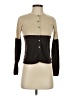 August Silk Color Block Brown Long Sleeve Blouse Size S - photo 1