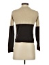 August Silk Color Block Brown Long Sleeve Blouse Size S - photo 2