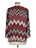 AB Studio 100% Polyester Chevron-herringbone Red 3/4 Sleeve Blouse Size L - photo 2
