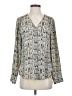 Express 100% Polyester Silver Long Sleeve Blouse Size S - photo 1
