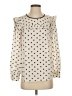 J.Crew Polka Dots Ivory Long Sleeve Silk Top Size 4 - photo 1