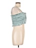 Mable 100% Polyester Solid Teal Sleeveless Blouse Size L - photo 4
