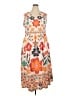 BLOOMCHIC 100% Polyester Print Orange Casual Dress Size 18 - 20 - photo 1