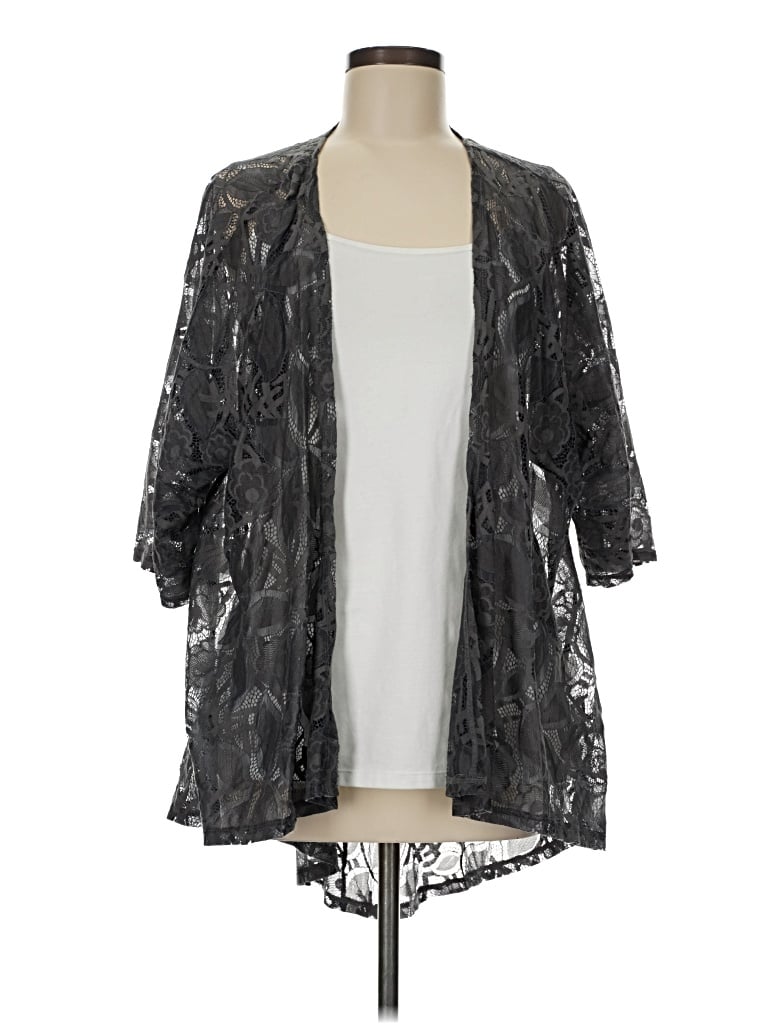 Pre-owned Lularoe Kimono In Gray