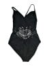Robin Piccone Chevron-herringbone Black One Piece Swimsuit Size 8 - photo 2