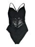 Robin Piccone Chevron-herringbone Black One Piece Swimsuit Size 8 - photo 1