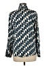 MNG 100% Polyester Chevron-herringbone Blue Long Sleeve Blouse Size 6 - photo 2