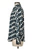 MNG 100% Polyester Chevron-herringbone Blue Long Sleeve Blouse Size 6 - photo 5