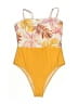 Unbranded Tropical Yellow One Piece Swimsuit Size XL (estimated) - photo 1