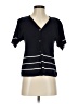 Halston 100% Silk Black Short Sleeve Henley Size S - photo 1