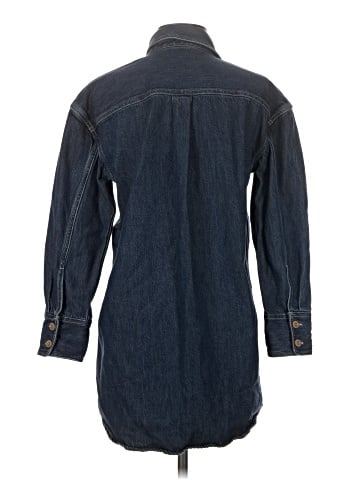 Madewell Denim Oversized Mini Shirtdress in Dermody Wash (view 2)