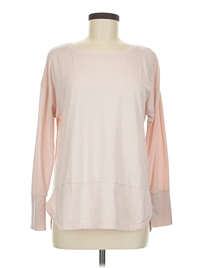 Pre-owned Apana Long Sleeve Top Pink Boatneck Tops