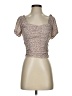 Paper Crane 100% Polyester Tan Short Sleeve Blouse Size S - photo 1