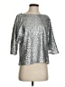 Gap 100% Polyester Metallic Silver 3/4 Sleeve Top Size Sm - Med - photo 1