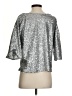 Gap 100% Polyester Metallic Silver 3/4 Sleeve Top Size Sm - Med - photo 2