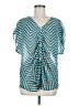 Daniel Rainn 100% Polyester Teal Short Sleeve Blouse Size M - photo 1