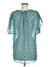 Daniel Rainn 100% Polyester Teal Short Sleeve Blouse Size M - photo 2