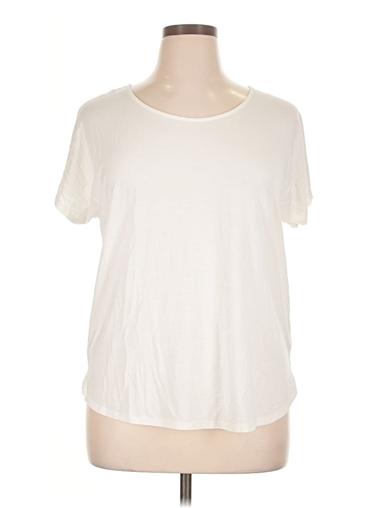 Pre-owned Adrienne Vittadini Short Sleeve T-shirt In Ivory