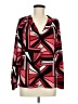 Worthington 100% Polyester Red Long Sleeve Blouse Size M - photo 1