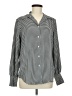 Chaps 100% Polyester Houndstooth Silver Long Sleeve Blouse Size M - photo 1