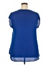 DR2 100% Polyester Blue Short Sleeve Blouse Size 1X - photo 2