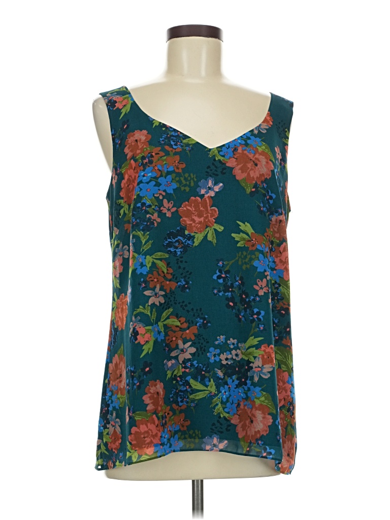 Pre-owned Cabi Sleeveless Blouse In Teal
